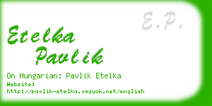 etelka pavlik business card
